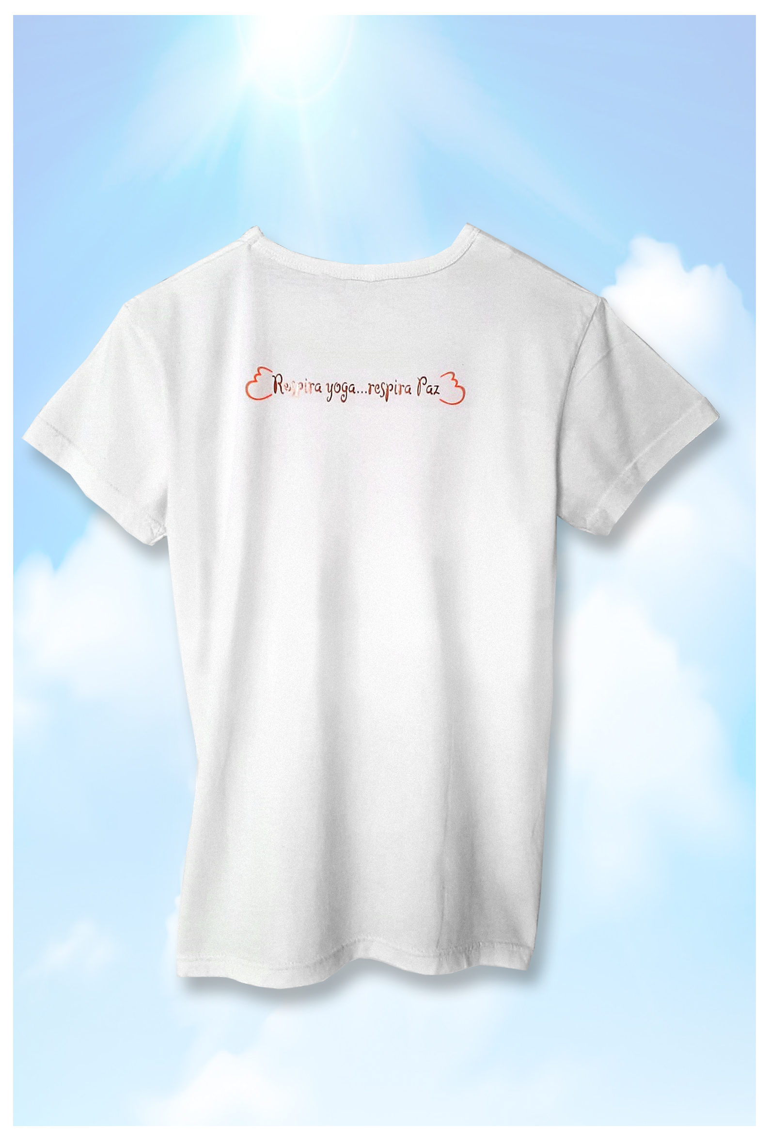 Camiseta manga corta algodón orgánico Respira YogaRespira paz - Mujer